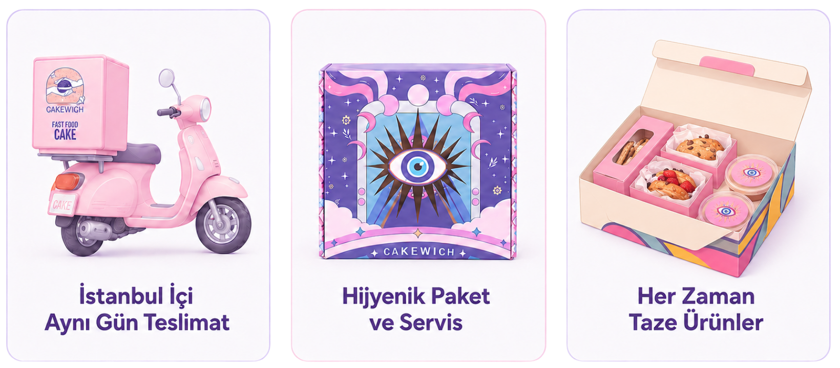 İstanbul İçi Aynı Gün Teslimat · Hijyenik Paket ve Servis · 12 Aya Varan Taksit